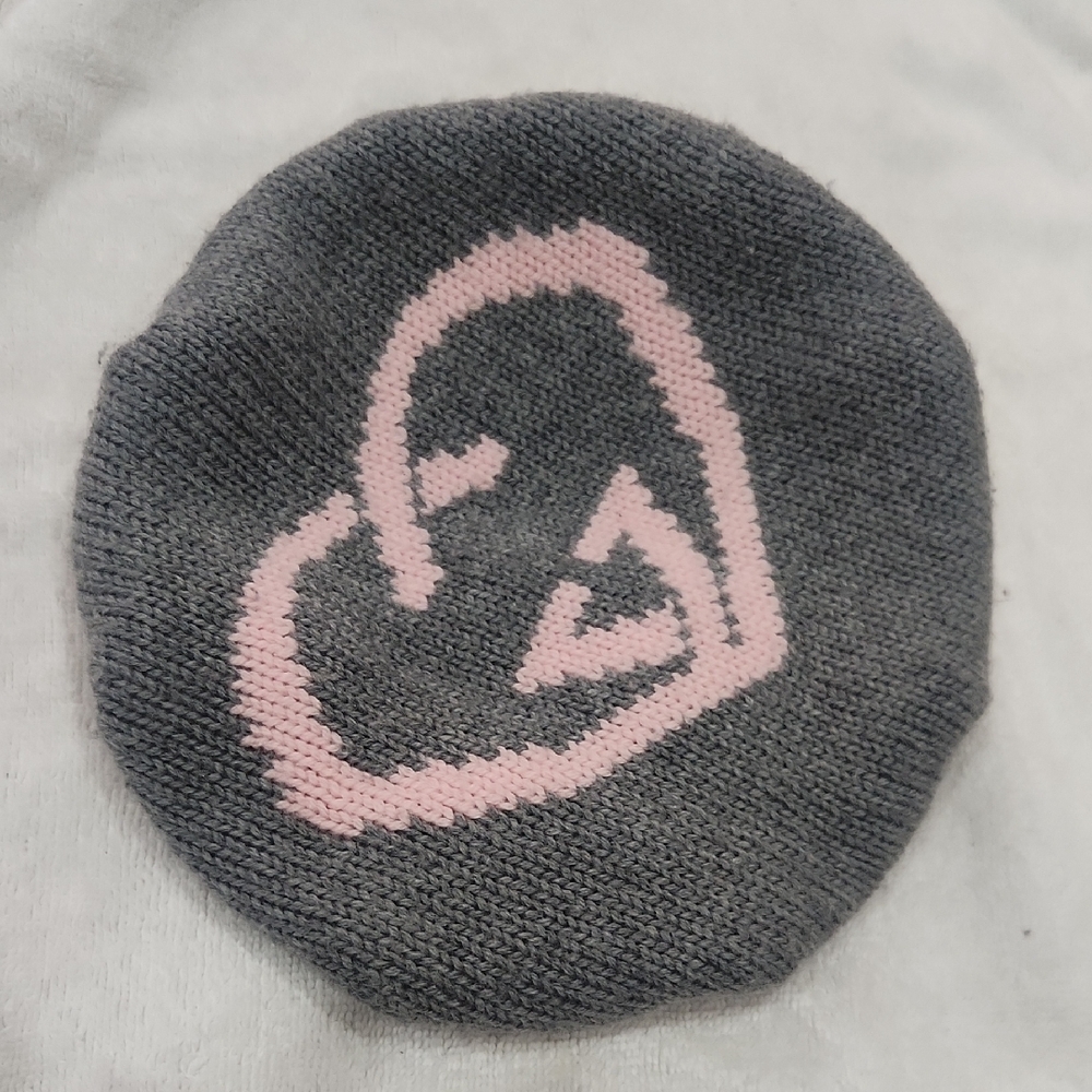 Gucci Kids Gray and Pink Knit Hat